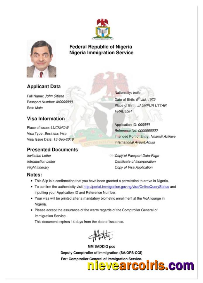 NIGERIA e-visa